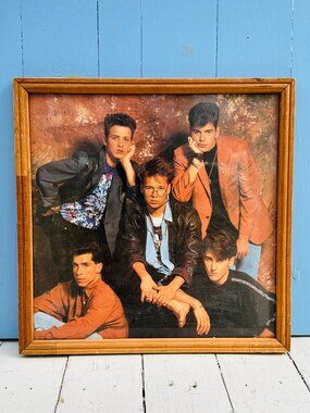 Vintage 1990s framed "New Kids on the Block" poster, 1990s Music Boy Bands